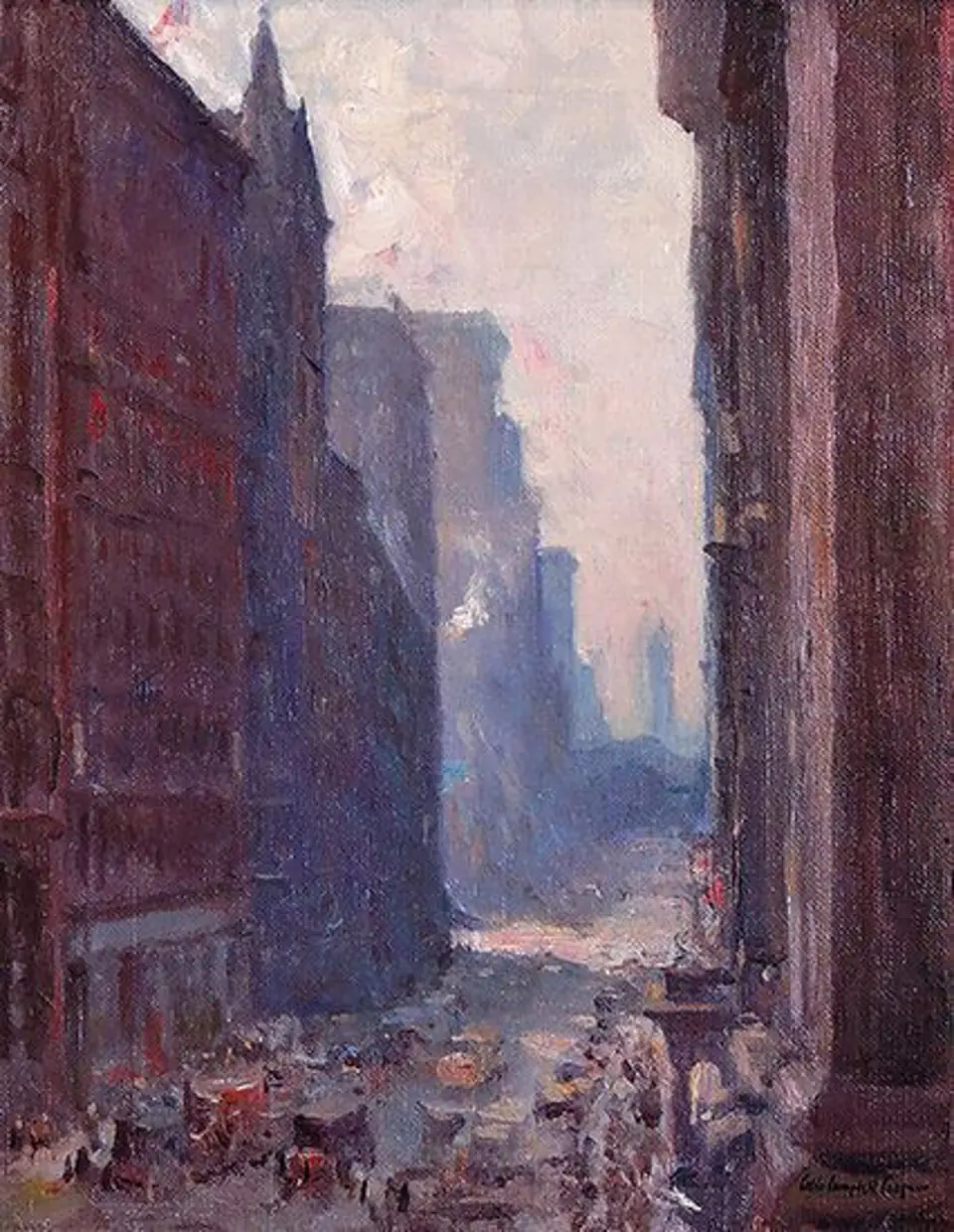 Colin Campbell Cooper, Looking Up Broadway (New York City), oil on canvas