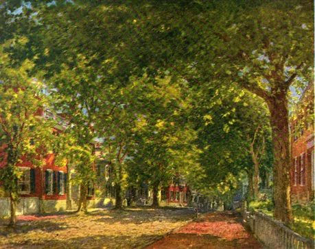 Colin Campbell Cooper, Main Street, Nantucket, oil on canvas